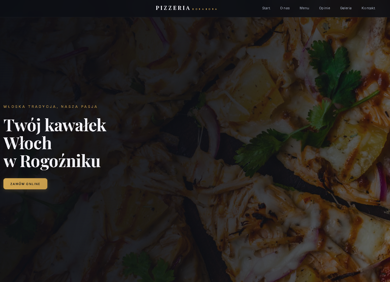 Responsywny panel rezerwacji dla pizzerii w Rogoźniku