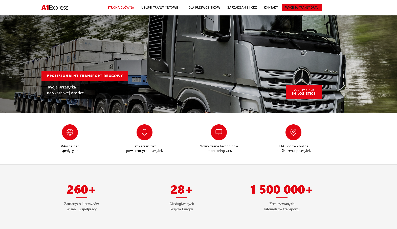 System śledzenia przesyłek dla firmy transportowej A1 Express
